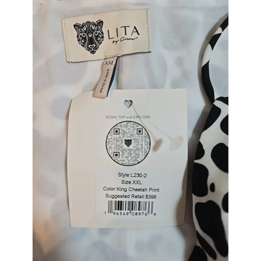 Lita by Ciara Revolve Tie Front Jumpsuit In King Cheetah‎ Print Size XXL New